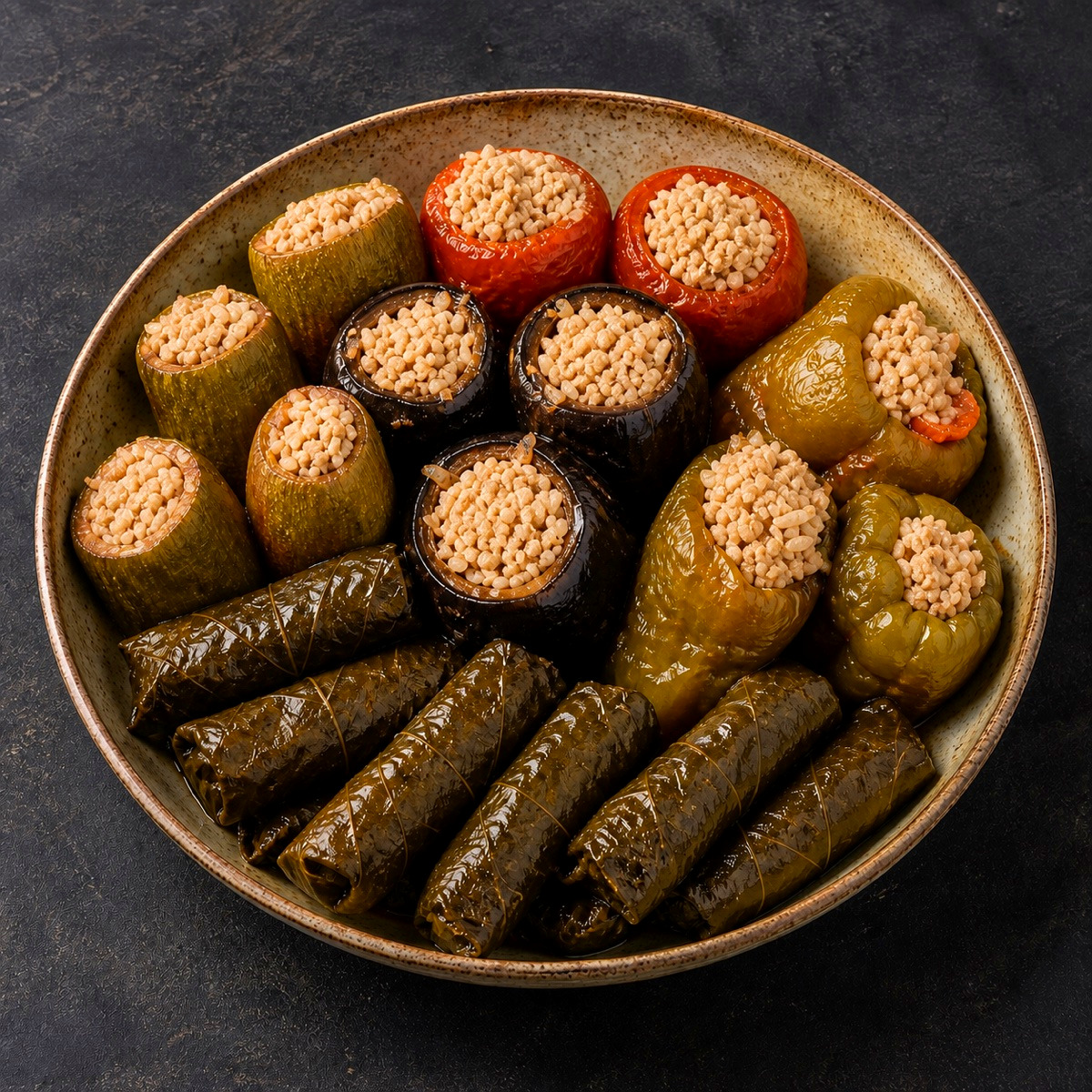 Mixed mahshi platter — Chicken mince
